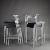 Six Stackable Hi-Glob Philippe Starck Bar Stools for Kartell, Italy, 1993