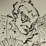 Alain le yaouanc (born in 1940), untitled, 1993. monotype drawing with black gouache.