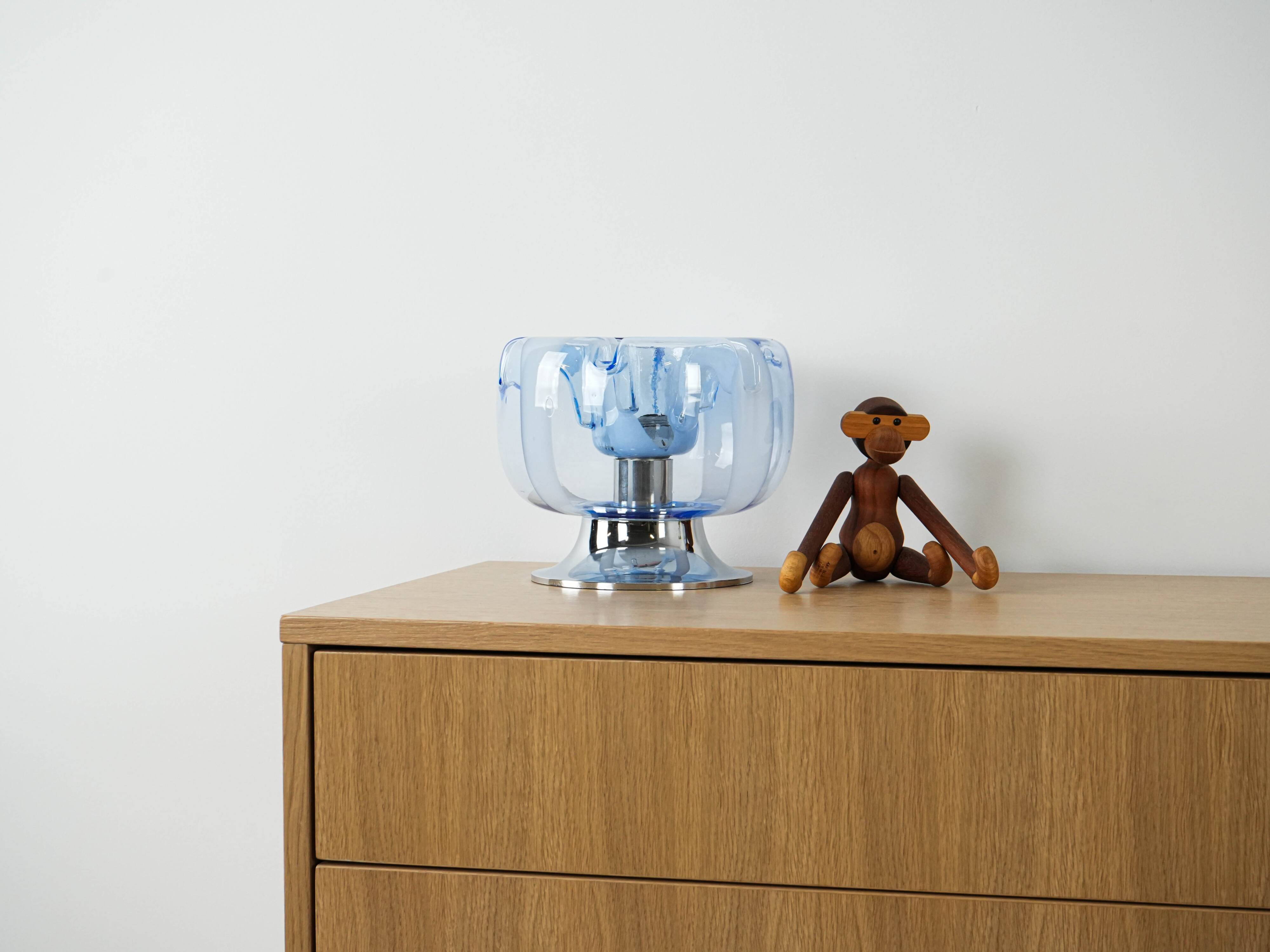 Table lamp, Murano glass, Italian design, 1970s, made in Italy