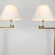 Pair of flexible lacquer and brass lamps, 1970 s