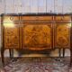 Commode Transition oriental marquetry, 1920s, black marble
