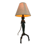 Beautiful bronze Egyptian lady table lamp 20th