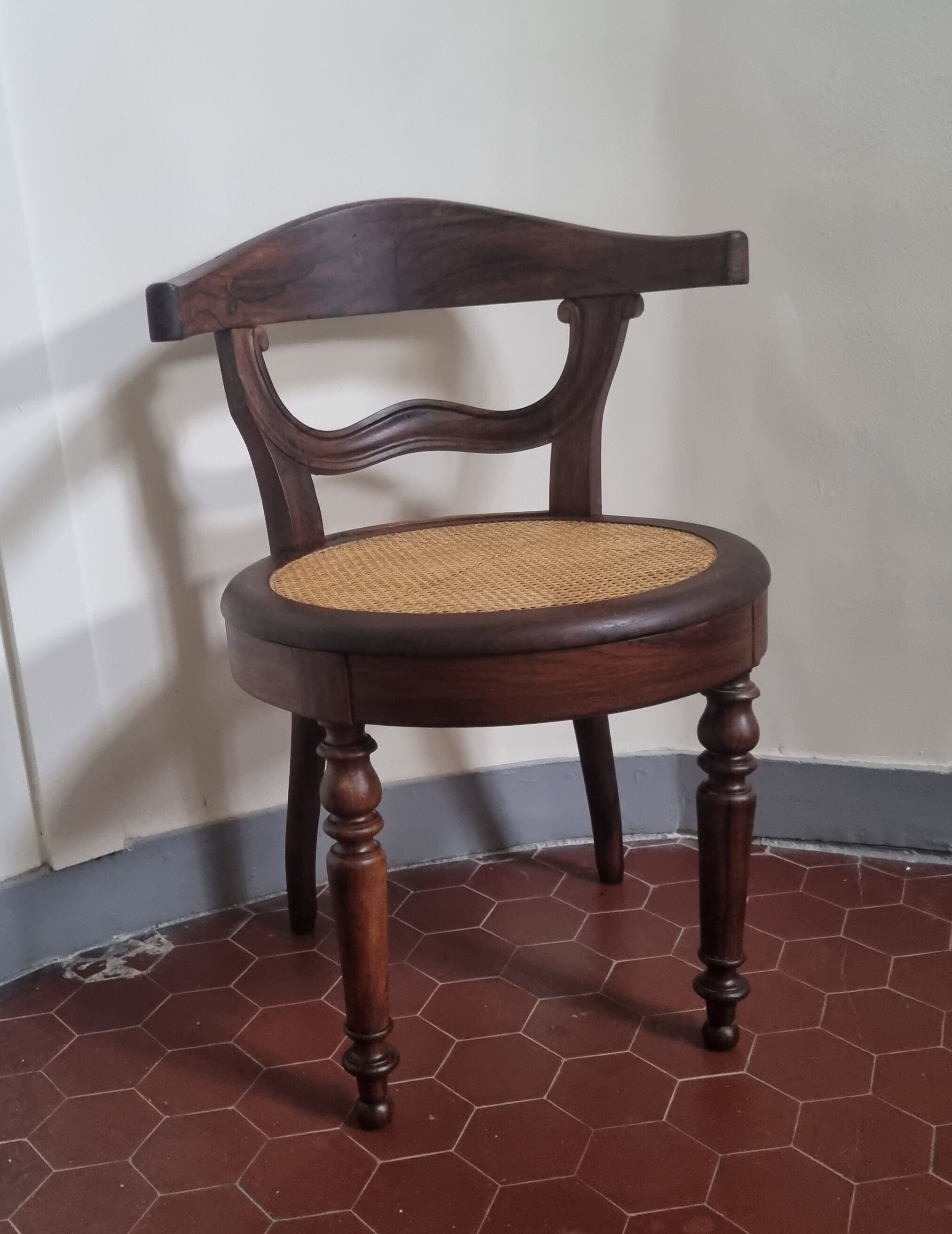 Louis Philippe office chair in canned walnut