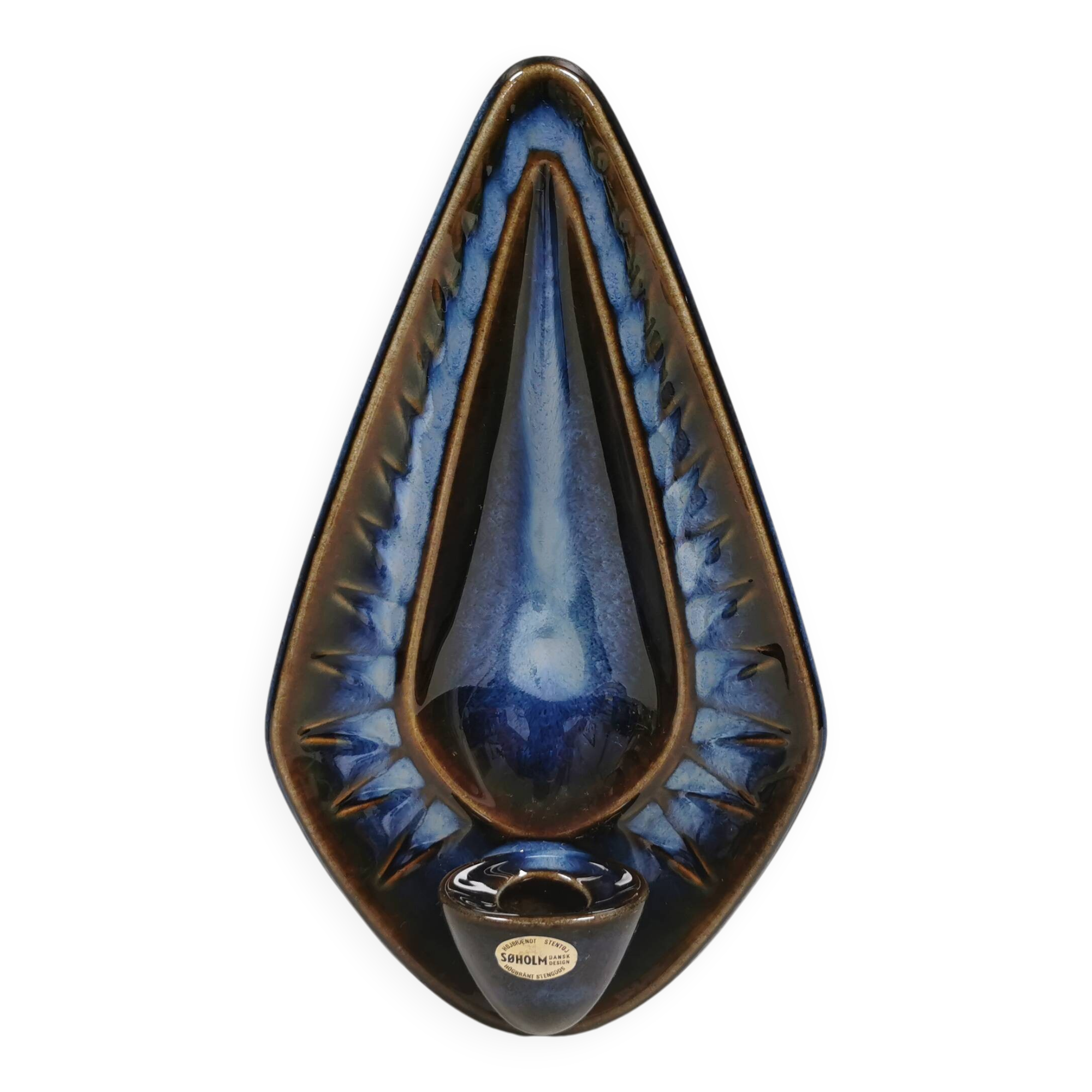 Søholm wall candlestick made of ceramic in blue colors 1960s