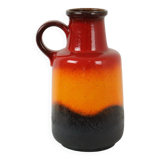 Fat Lava West Germany Vase Earthenware Scheurich Orange Red Black 408-40