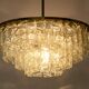 Doria Chandelier Mid-Century Frosted Glass, 1960s, Germany