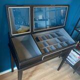 Vitrine en verre en bois noir