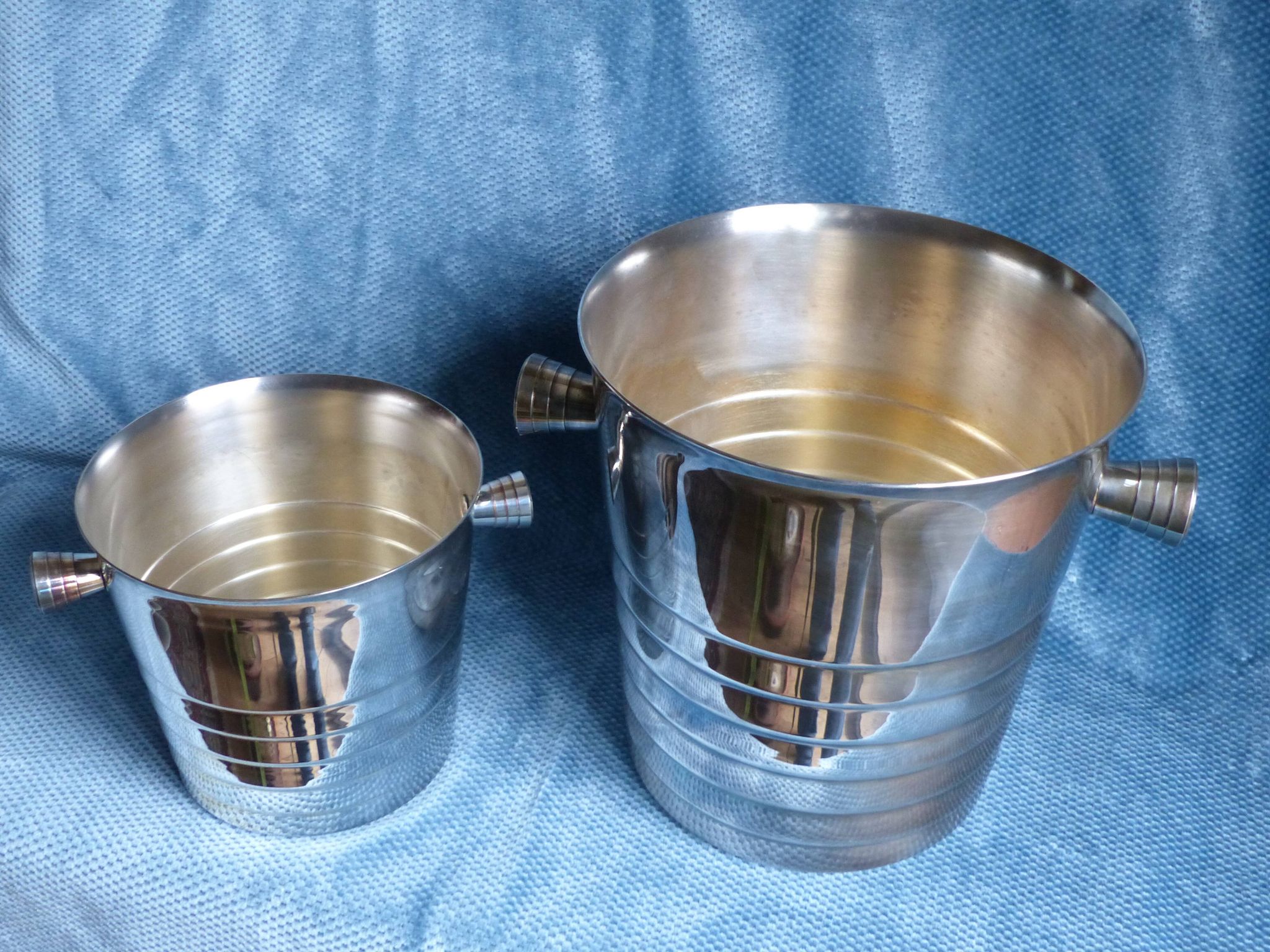 Christofle Folio France silver metal  champagne bucket and ice bucket