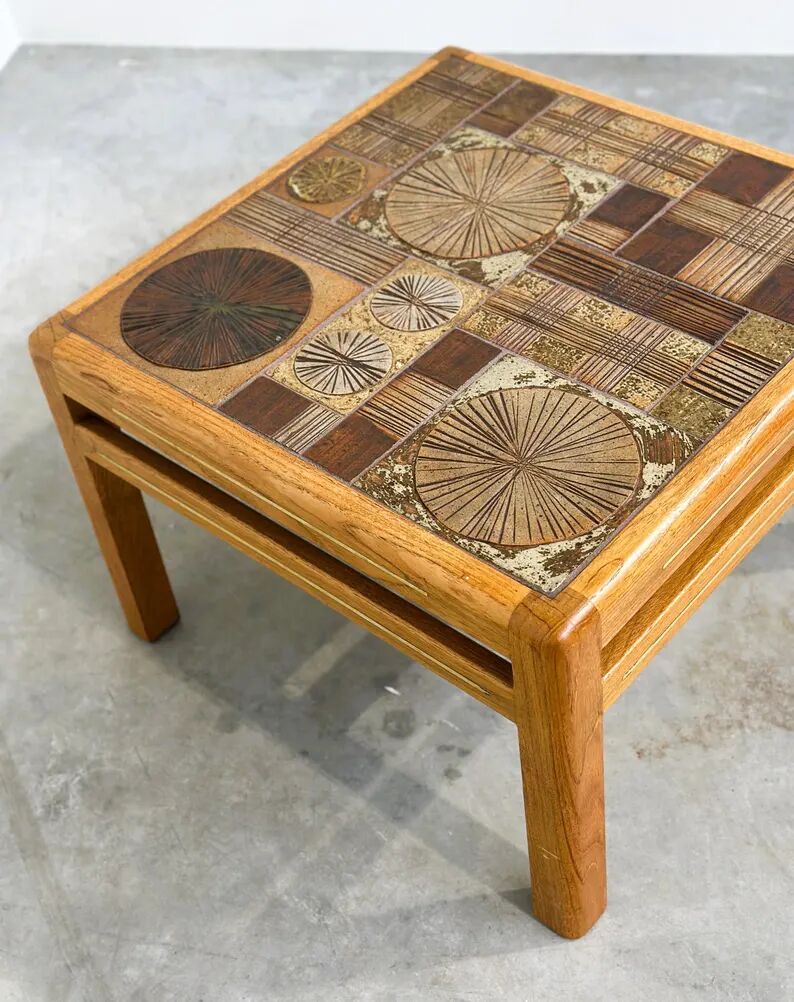 Poulsen Coffee Table for Haslev Møbelsnedkeri in Ceramic Tiles, Denmark, 1960s