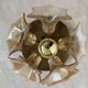 MidCentury Sputnik Flower Ceiling Flush Mount, Amber Murano Glass, Sische, 1960s