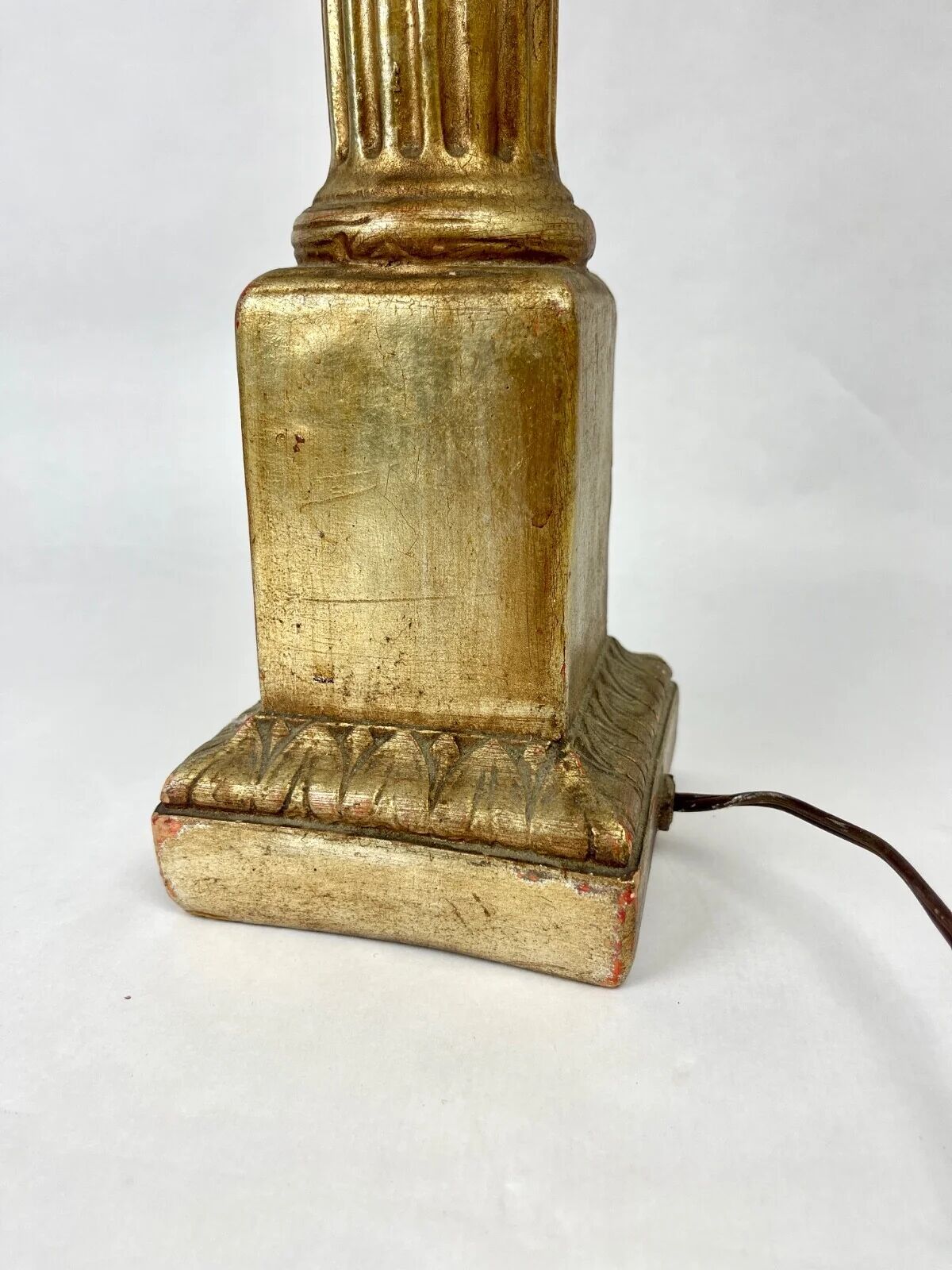 Large ceramic lamp base in a golden wood effect.