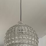 Vintage pendant light from the 70s in molded glass