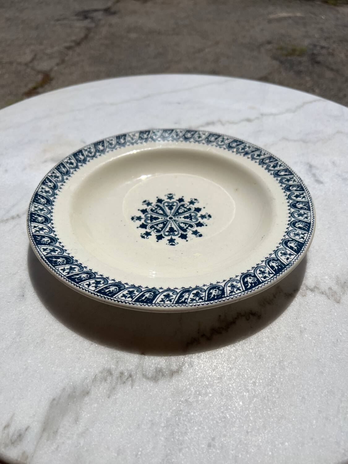 Vintage deep plate in Salins ironstone