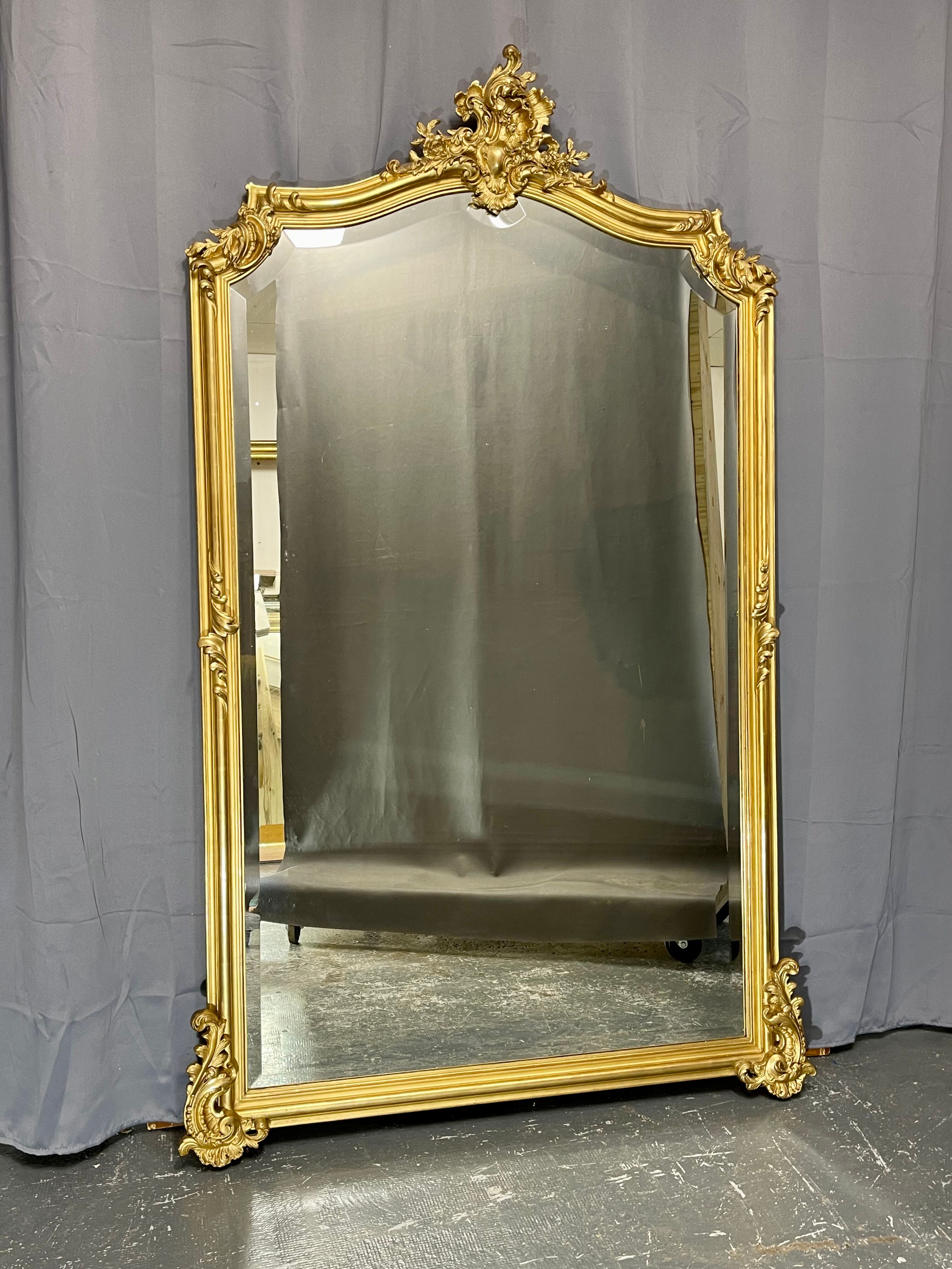 Mirror 174x111 period XIXth beautiful gilding, very good condition