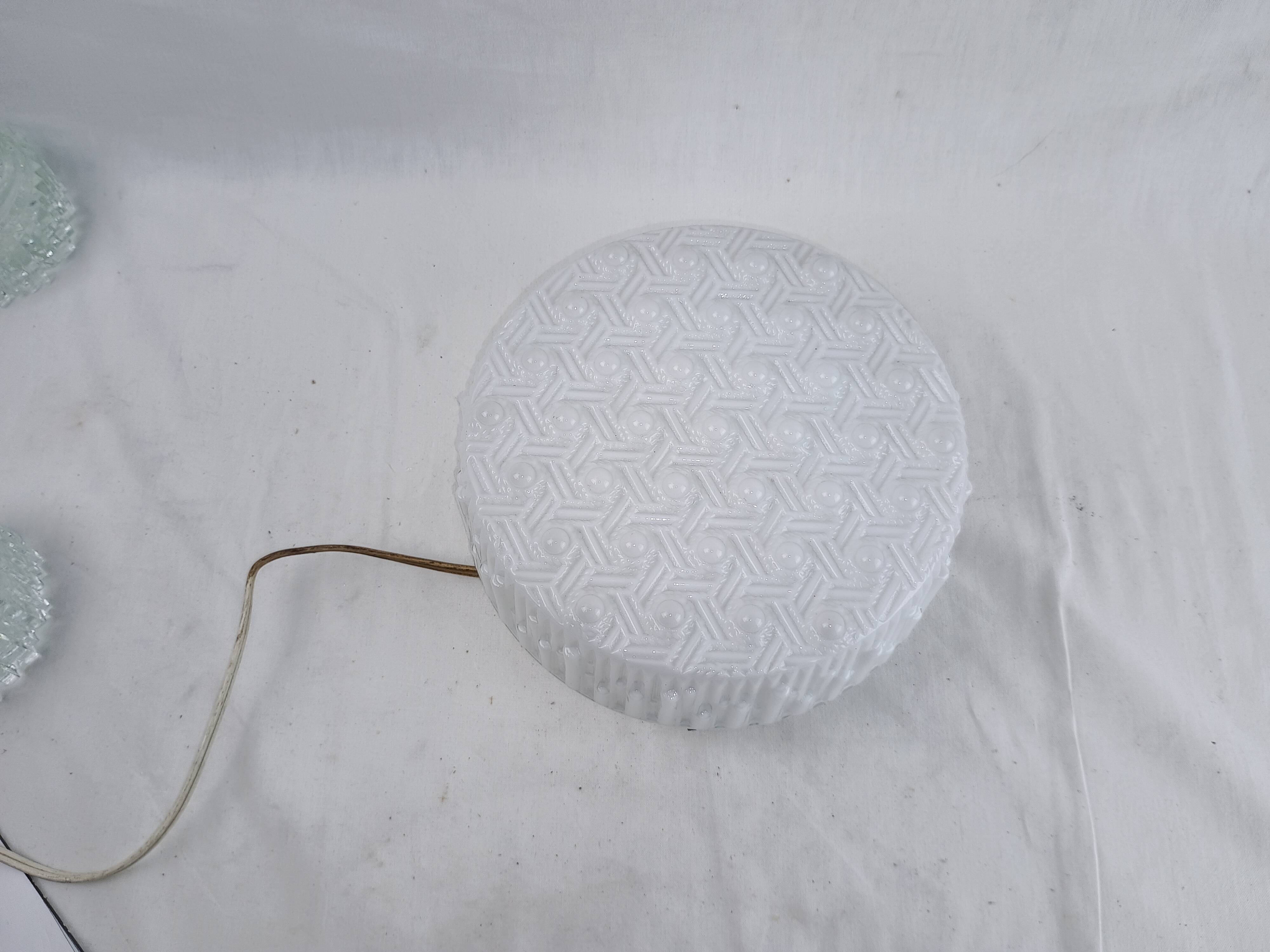 Vintage ceiling light Glashütte Limburg glass 60s