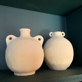 Vase en grès blanc chamotté