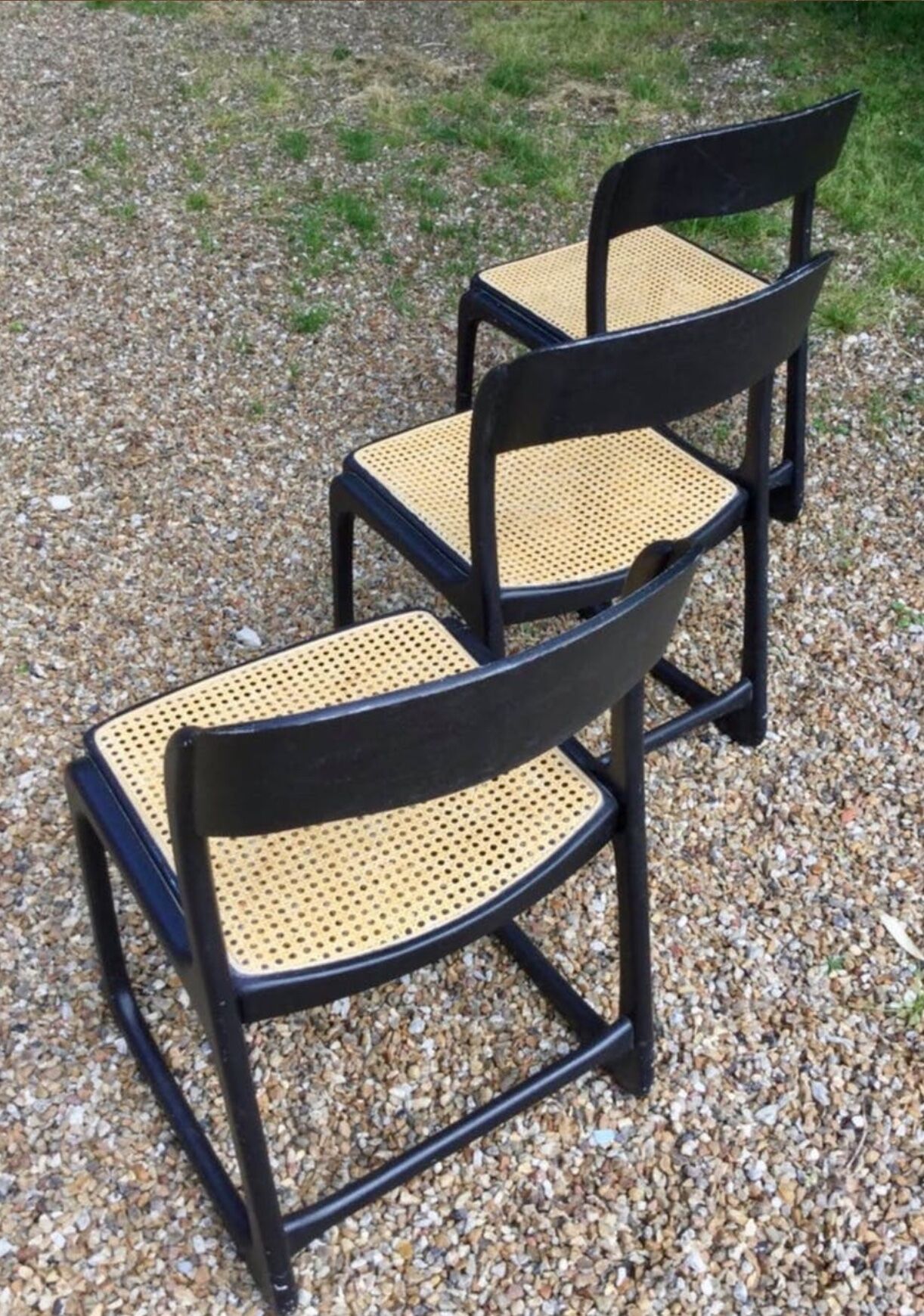 Baumann sled with caning chairs