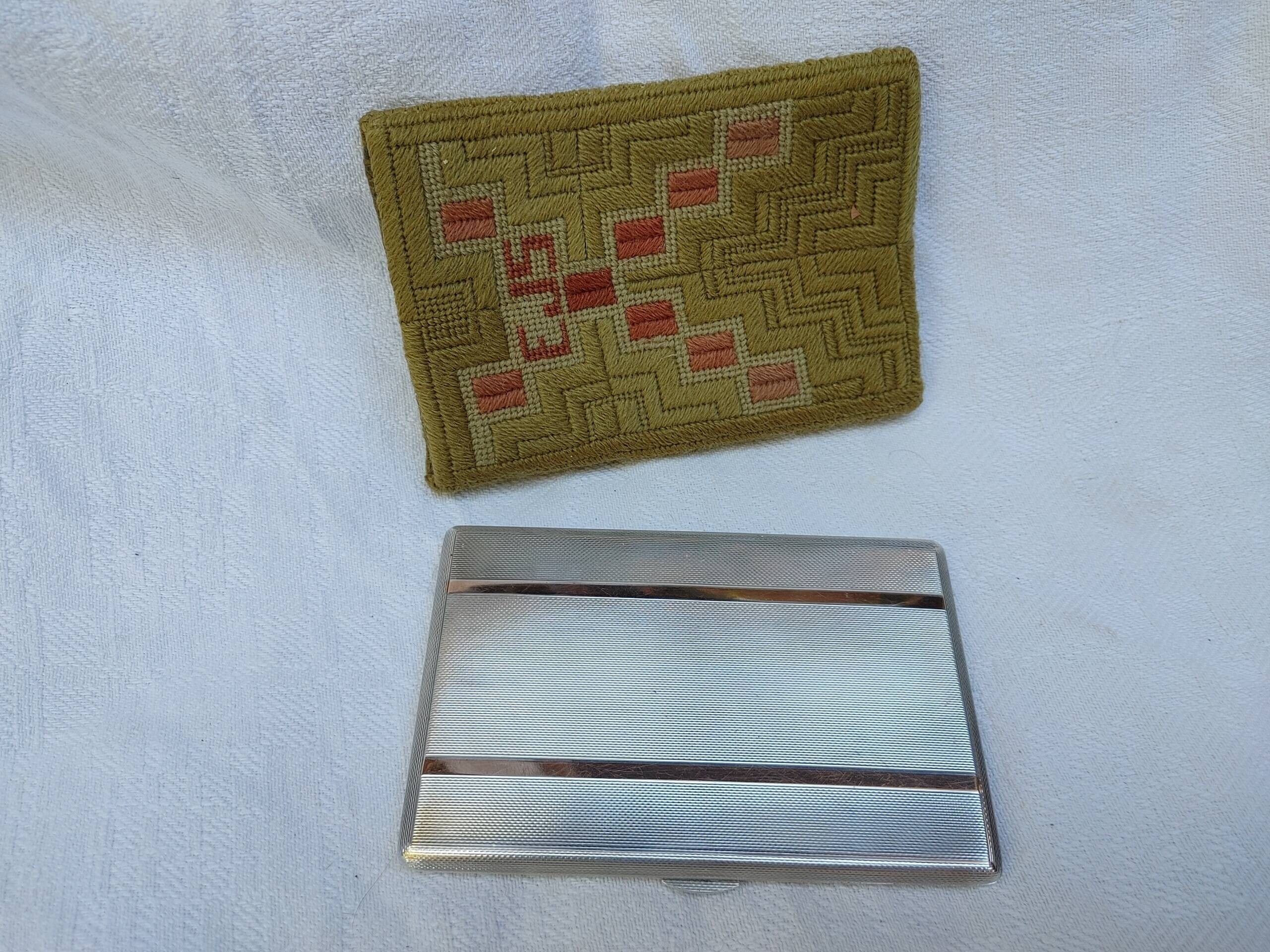 Old cigarette case or card holder in solid silver - English hallmarks - 195 gr