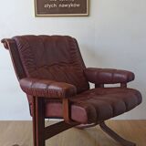 Scandinavian Mid-Century Modern Leather Easy Chair by Ekornes 1970s.