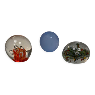 Set of 3 paperweights - sulphides