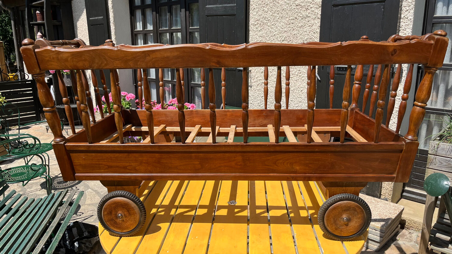 Vintage walnut children's bed