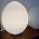 Two opal glass egg lamps