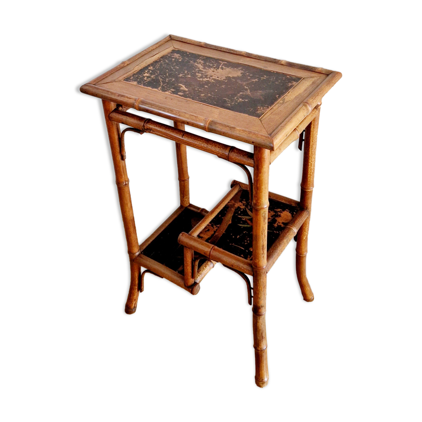 Side table bamboo late XIX style Perret & Vibert