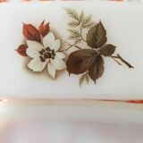 Old butter dish in Arcopal flower decoration