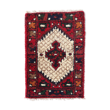 Vintage Persian carpet Hamadan handmade 41cm x 59cm 1970s
