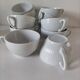 12 White Porcelain Cups