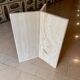 Round travertine dining table