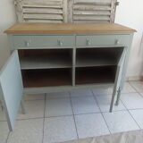Buffet vintage green grey finish waxed