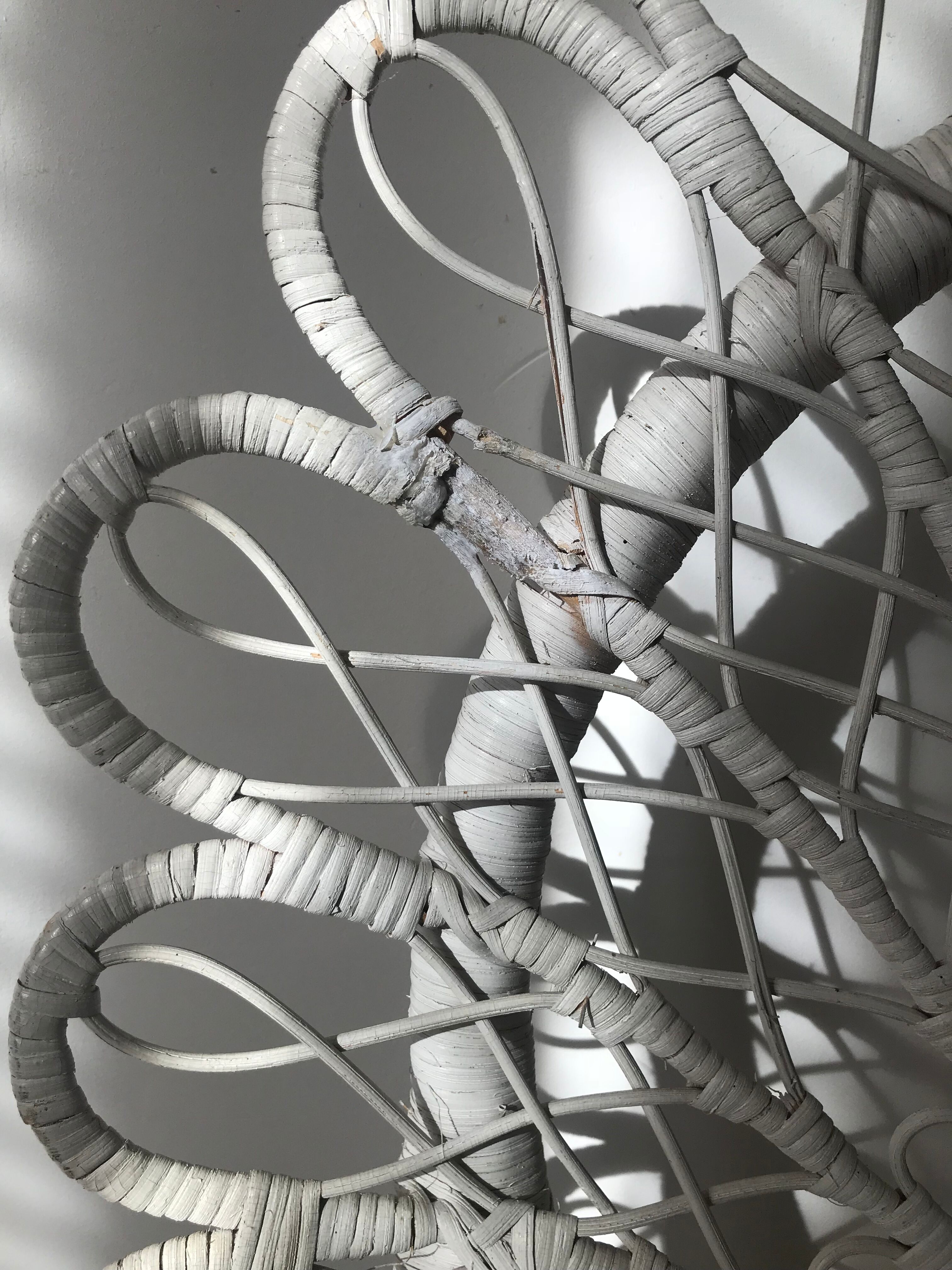 White peacock rattan chair