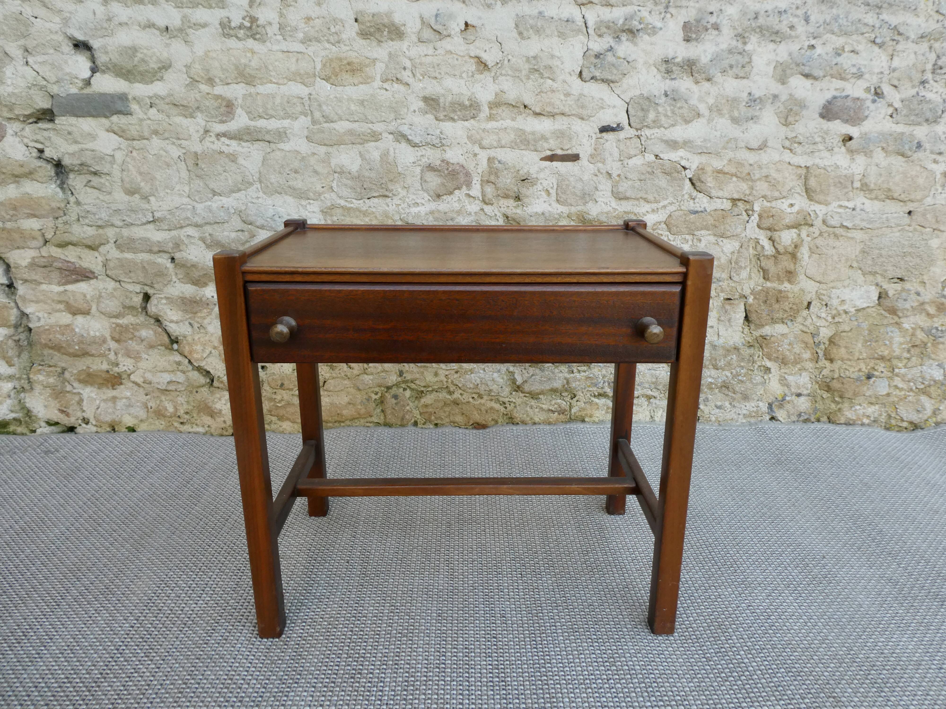 Dark wood bedside table from the 60s, Scandinavian style