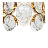 Pair of small golden brass pendants, Sciolari design for Palwa, Germany, 1970s.