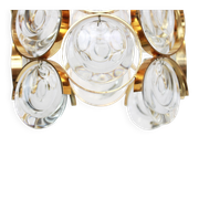 Pair of small golden brass pendants, Sciolari design for Palwa, Germany, 1970s.