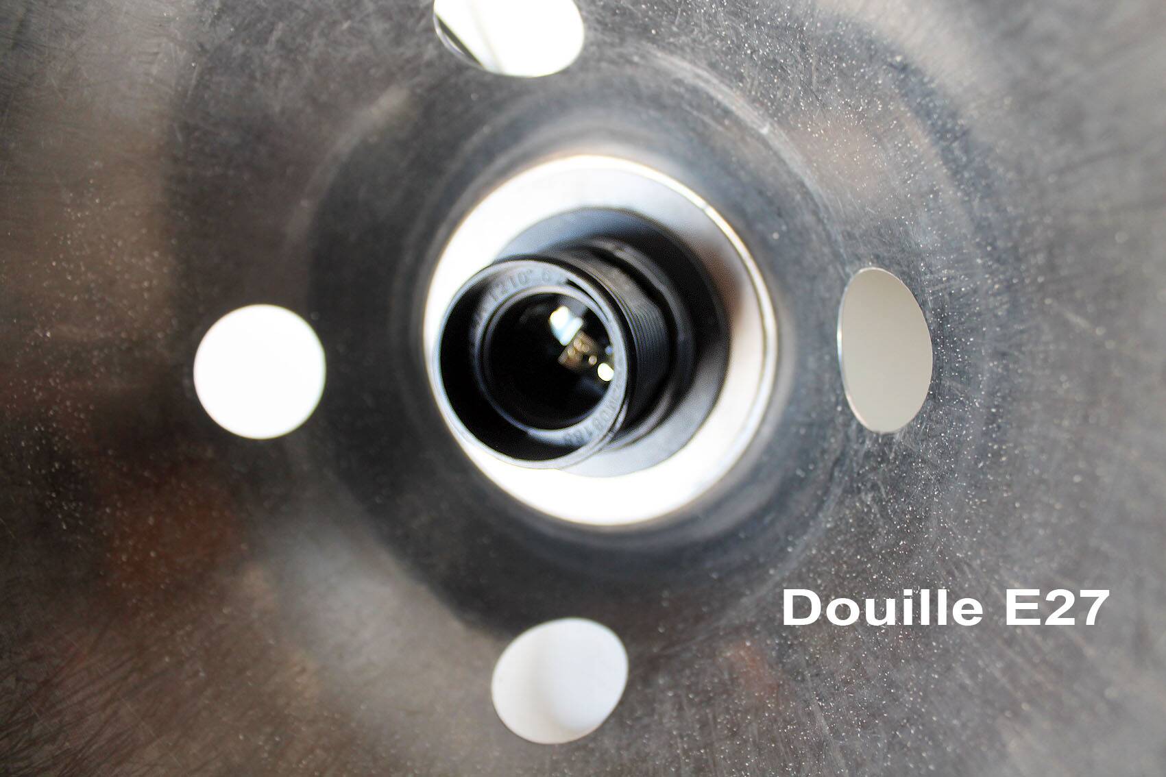 Suspension de style industriel en acier inox
