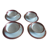 4 luxury porcelain cups and sausers from compagnie nationale