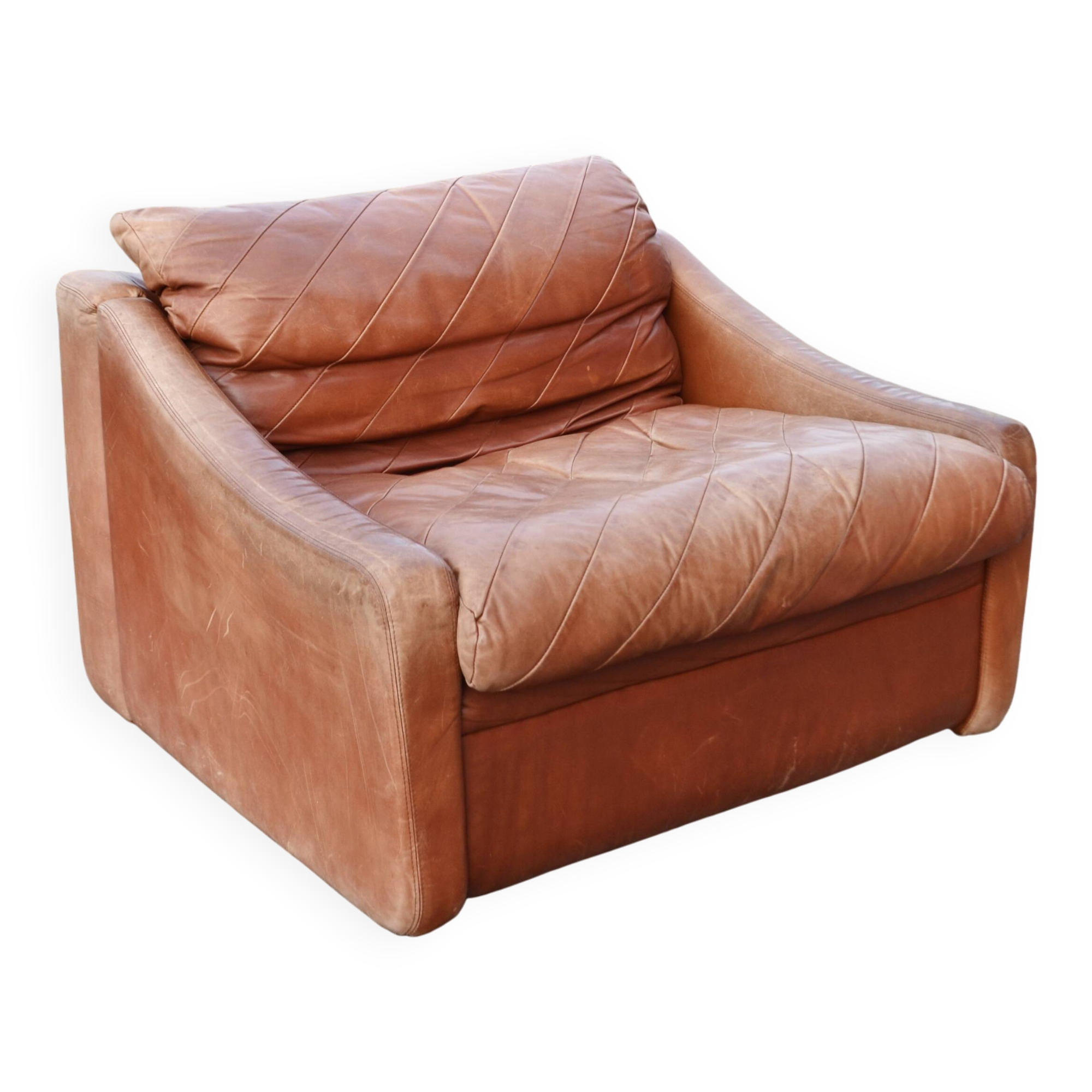 VIntage oxred leather lounge Chair Rolf Benz