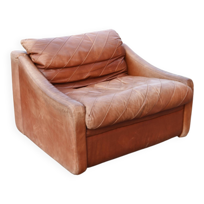 Fauteuil lounge en cuir oxblood vintage Rolf Benz