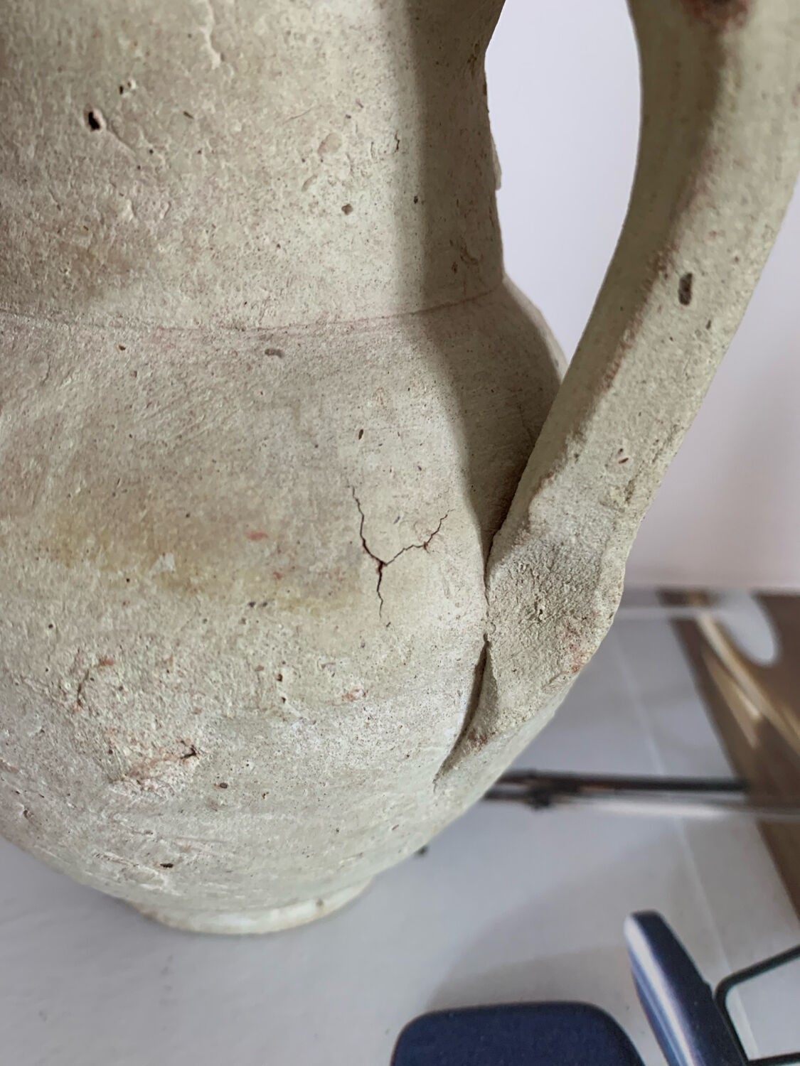 Vintage clay pot in minimalist style