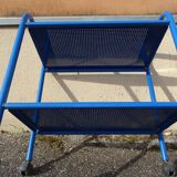 80s design perforated metal serving trolley table