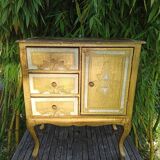 Commode Florentine dorée style Hollywood Regency années 60