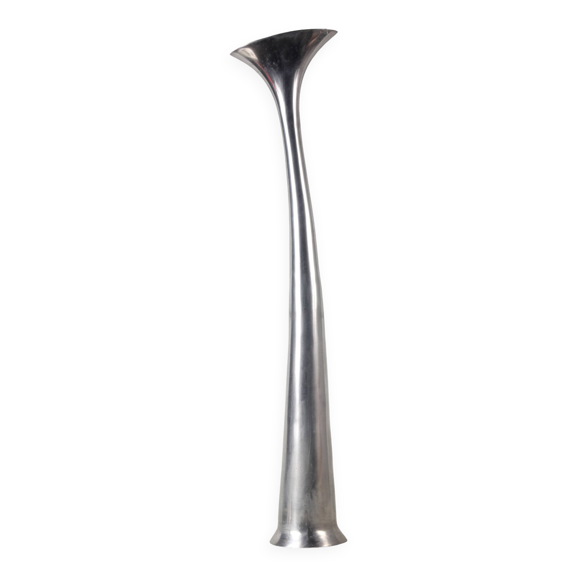 Large aluminum soliflore, 1970s / height 95 cm