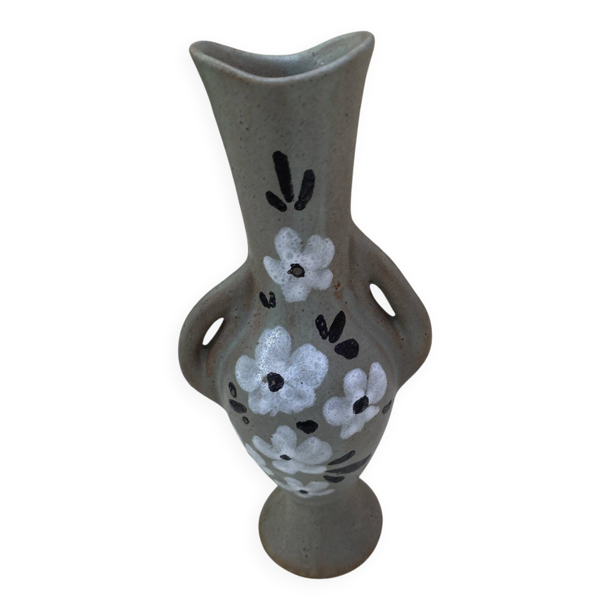 Vintage soliflore vase in Vallauris stoneware — 1960s/70s