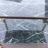 Vintage marble print serving table on wheels