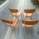 Set of 4 vintage chairs stainless steel feet 60s.