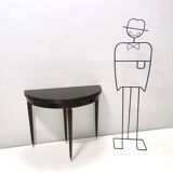 Black Walnut and Ebonized Beech Folding Table attr. to Paolo Buffa