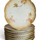 8 porcelain plates from Limoges, Martial Redon / Art Nouveau