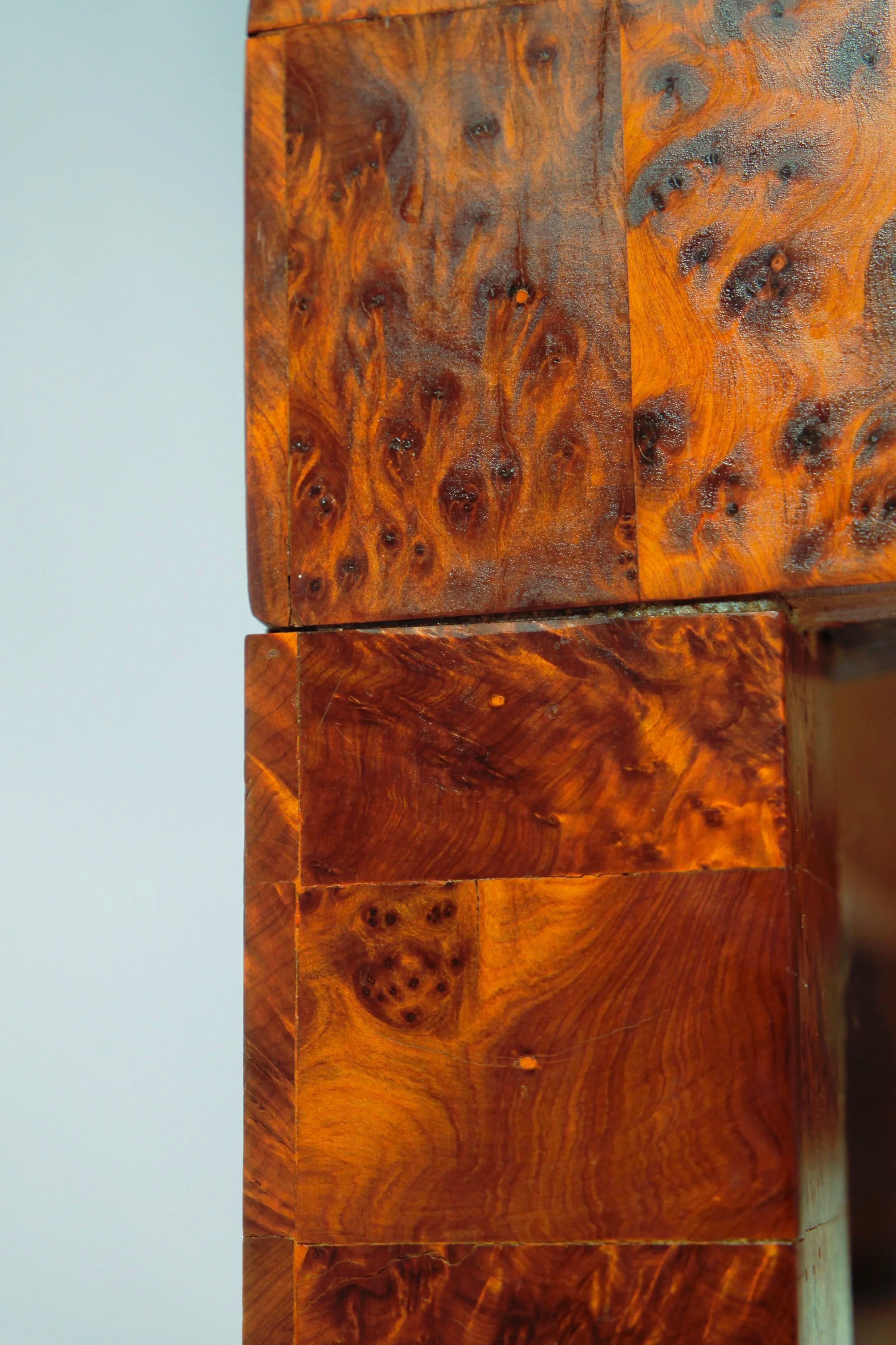 Coffee table made of solid elm burl, patchwork, Belgium, 1990s